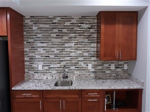 Picture of tile backsplash installed by Waddill Services, LLC in Des Moines, Iowa 1