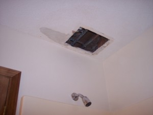 Picture of bathroom ceiling repaired by Waddill Services, LLC in Des Moines, Iowa 2