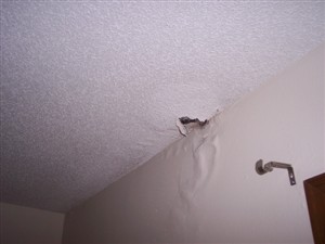 Picture of water damaged drywall repaired by Waddill Services, LLC in Des Moines, Iowa 1