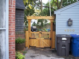 Picture of custom arbor with gates constructed by Waddill Services, LLC in Des Moines, Iowa 2