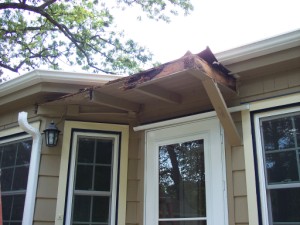 Picture of porch overhang repair by Waddill Services, LLC in Des Moines, Iowa 2
