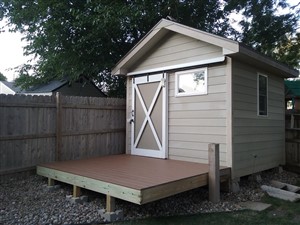 Picture of deck added to shed by Waddill Services, LLC in Des Moines, Iowa 2