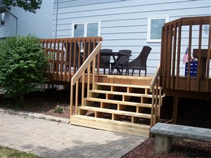 Picture of wider deck stairs built by Waddill Services, LLC in Des Moines, Iowa 2